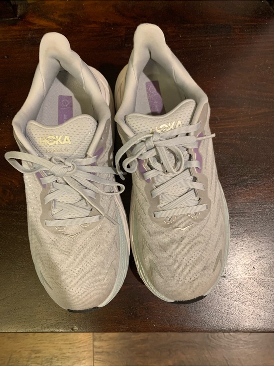 Hoka Shoes - Hoka Women's Light Gray Athletic Shoes with Lavender Accents